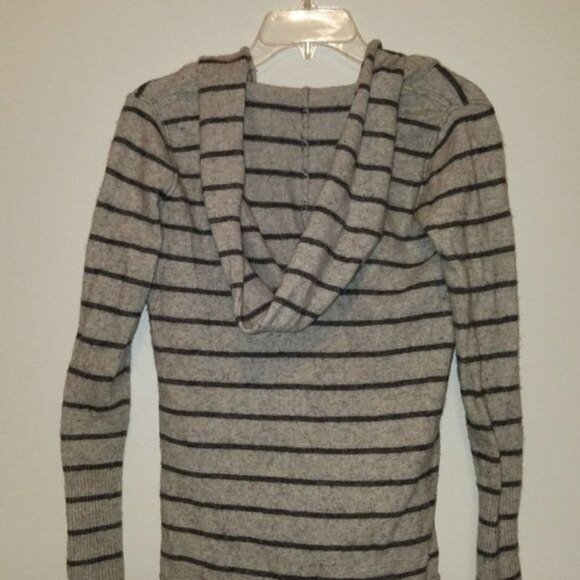 Sweater Banana Republic Hood Hooded Gray Grey Striped Women's WOMAN'S Small - Picture 4 of 10
